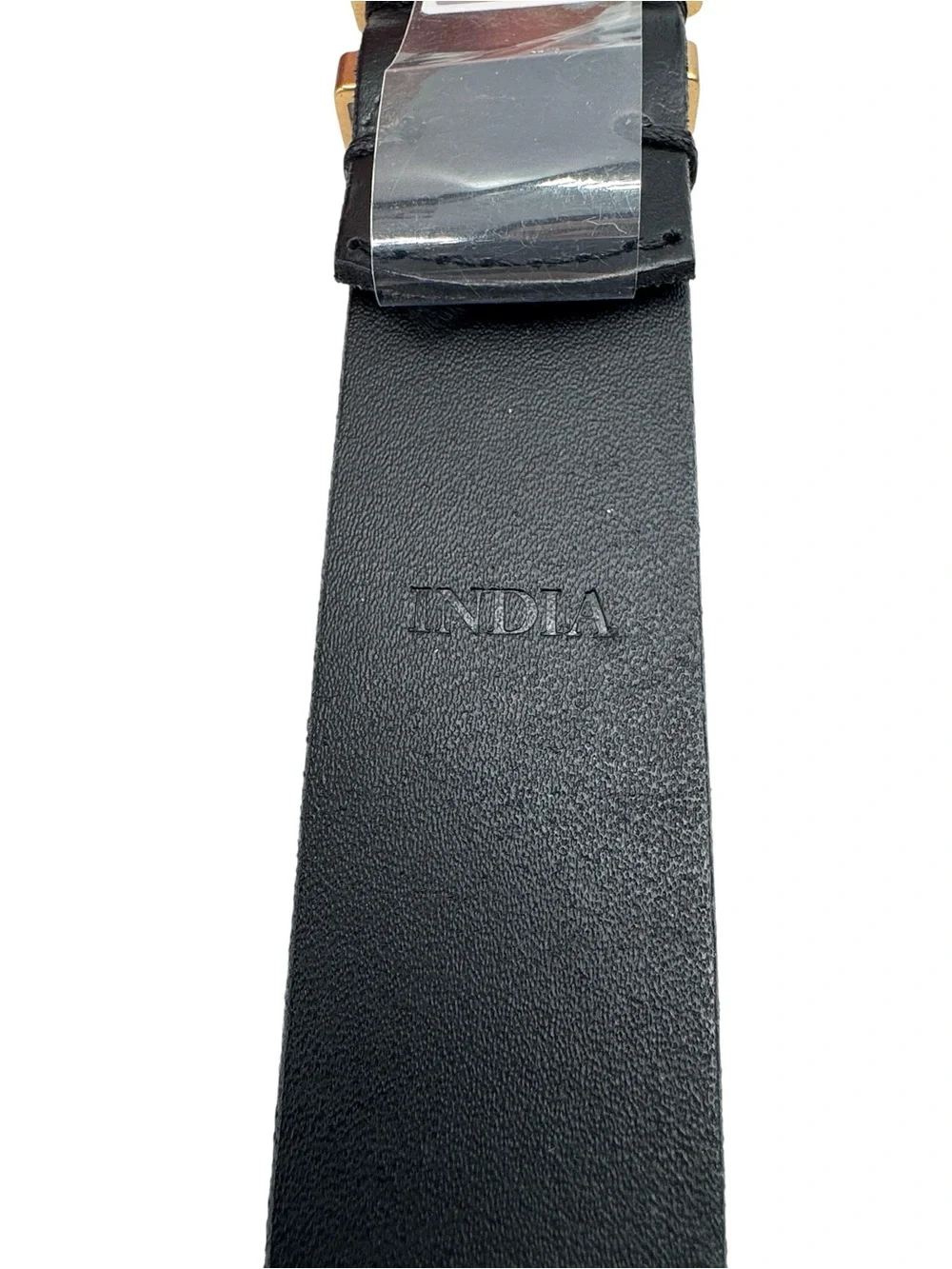 NWT AllSaints Women’s Black Leather 30mm Western Hexagonal Buckle Belt - Size S